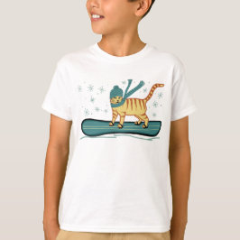 Camiseta Snowboard Tabby Cat Cute