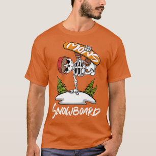 Camiseta Snowboard Winter Sport Snowboarding Skeleton Sno