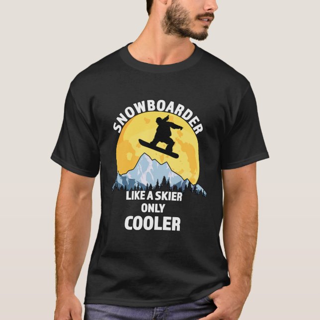 Camiseta Snowboarder Como Un Esquiador Sólo Cooler - Grandi (Anverso)
