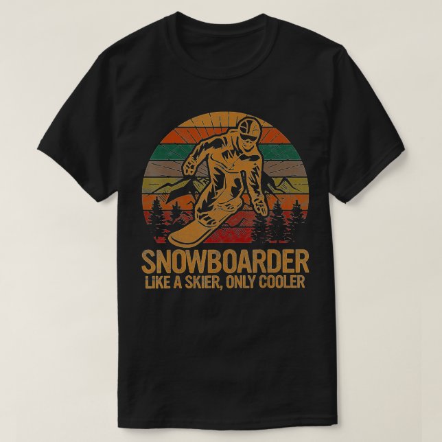 Camiseta Snowboarder como un snowboard de esquiador (Diseño del anverso)