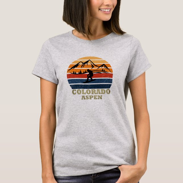 Camiseta Snowboarder de Aspen Colorado (Anverso)