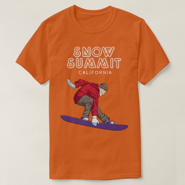 Camiseta Snowboarder de California en la Cumbre de Nieve (Diseño del anverso)