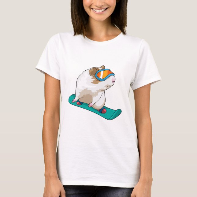 Camiseta Snowboarder de cerdo guineano (Anverso)
