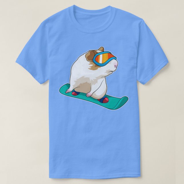Camiseta Snowboarder de cerdo guineano (Diseño del anverso)