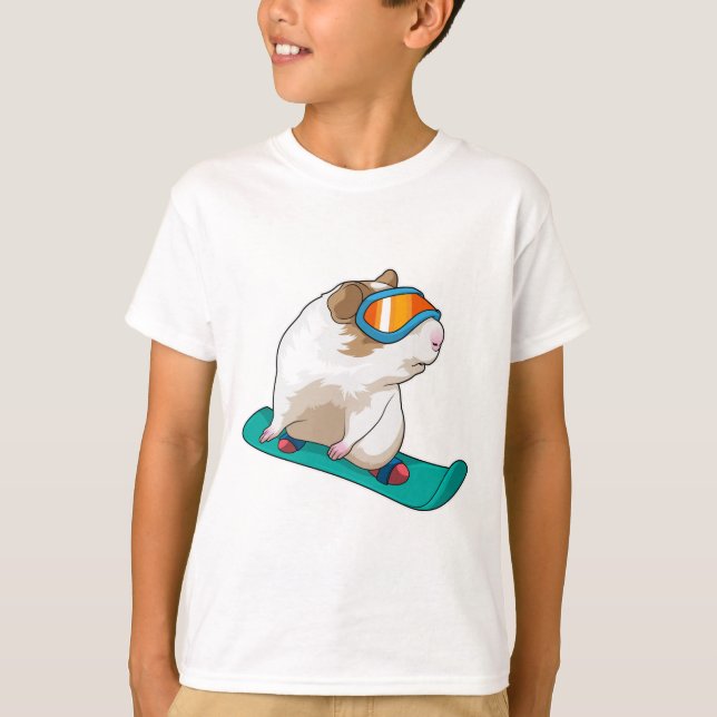 Camiseta Snowboarder de cerdo guineano (Anverso)