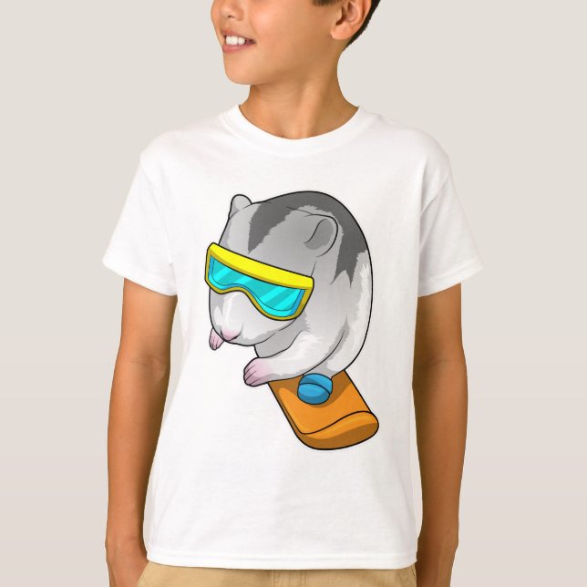 Camiseta Snowboarder de Hamster (Anverso)