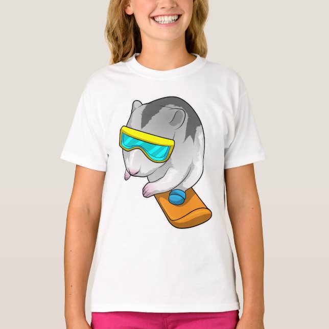 Camiseta Snowboarder de Hamster (Anverso)