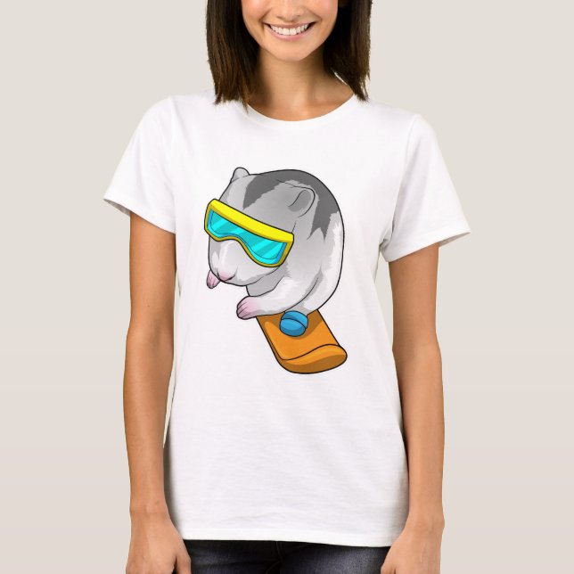 Camiseta Snowboarder de Hamster (Anverso)