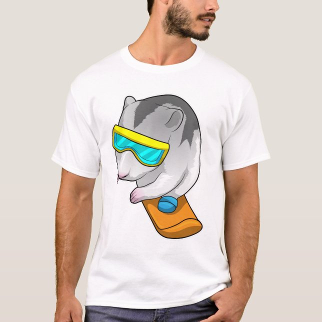 Camiseta Snowboarder de Hamster (Anverso)