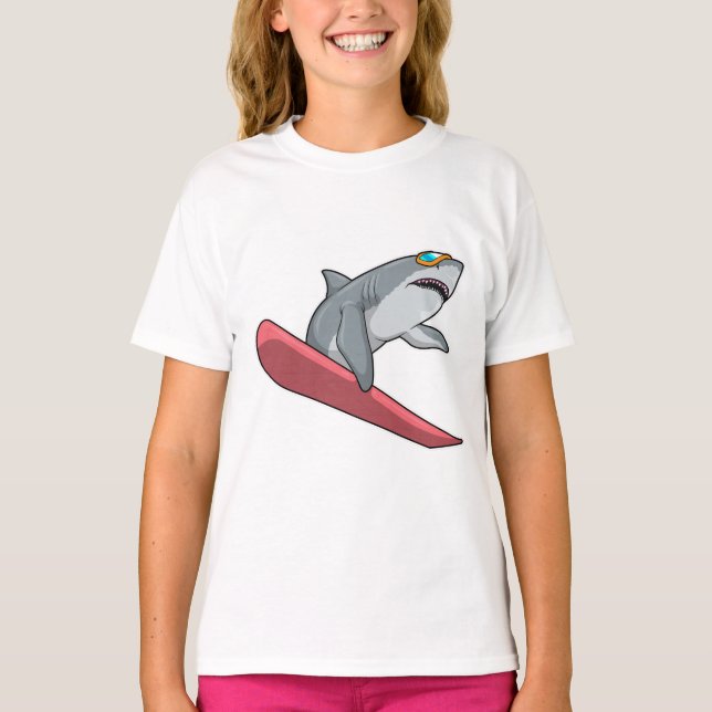 Camiseta Snowboarder de Tiburón (Anverso)