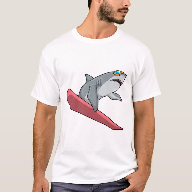 Camiseta Snowboarder de Tiburón (Anverso)