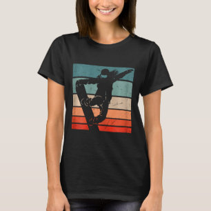 Camiseta Snowboarder Montañas Pista de Esquí Retro Snowboar