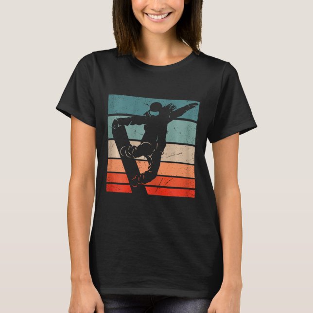 Camiseta Snowboarder Montañas Pista de Esquí Retro Snowboar (Anverso)