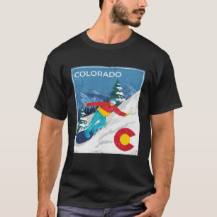 Camiseta Snowboarder Snowboarder en invierno de Colorado
