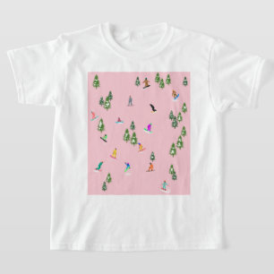 Camiseta Snowboarders Rosado Snowboard Ilustracion