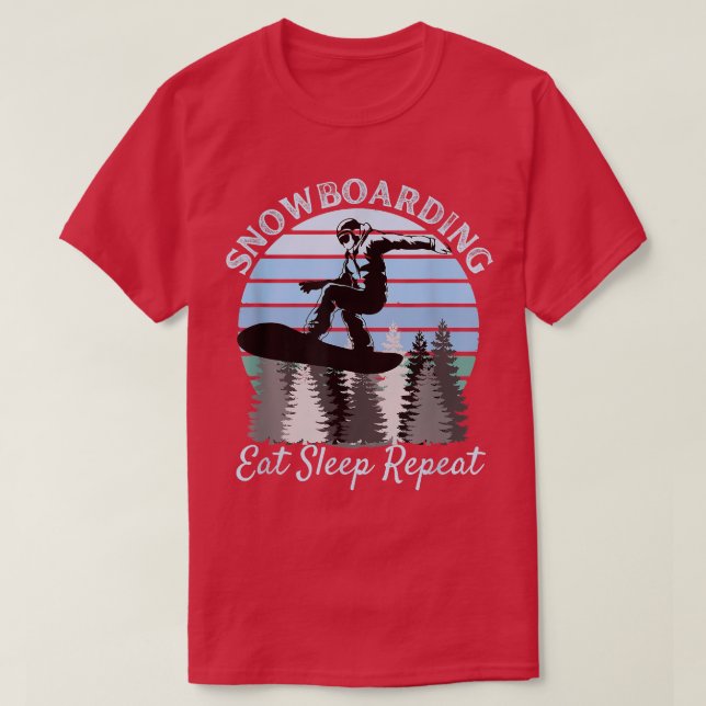Camiseta Snowboarding Comer Sleep Repetir Guay Vintage Blue (Diseño del anverso)