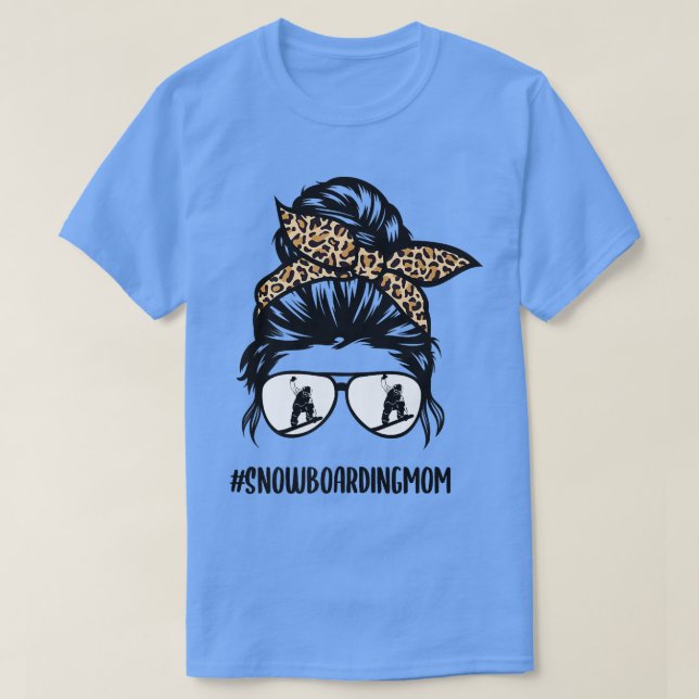 Camiseta Snowboarding mom life leopard, Snowboarding life S (Diseño del anverso)