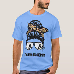 Camiseta Snowboarding mom life leopard, Snowboarding life S