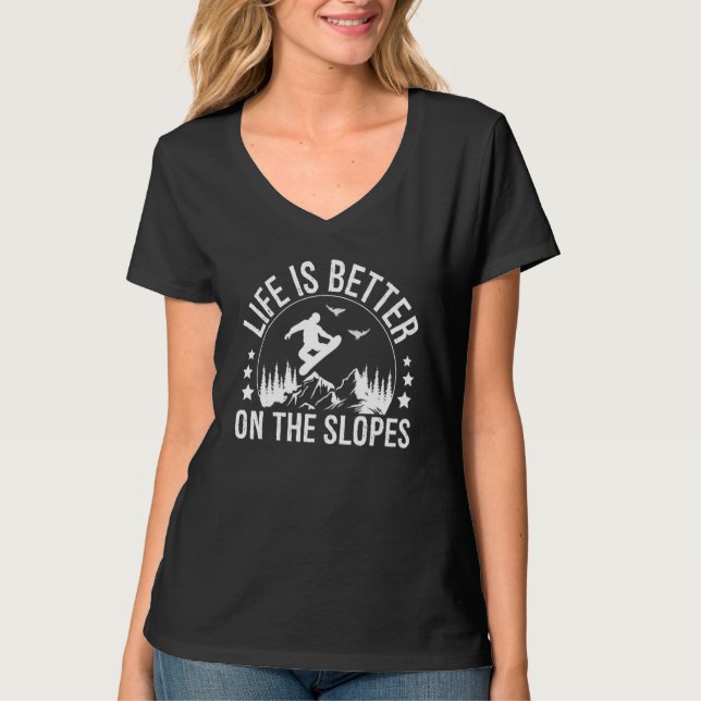 Camiseta Snowboarding   On The Slopes (Anverso)