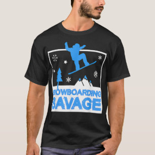 Camiseta Snowboarding Savage Kids Cool Youth Freestyle Snow