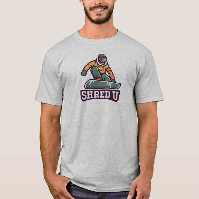 Camiseta Snowboarding Universidad Shred (Anverso)