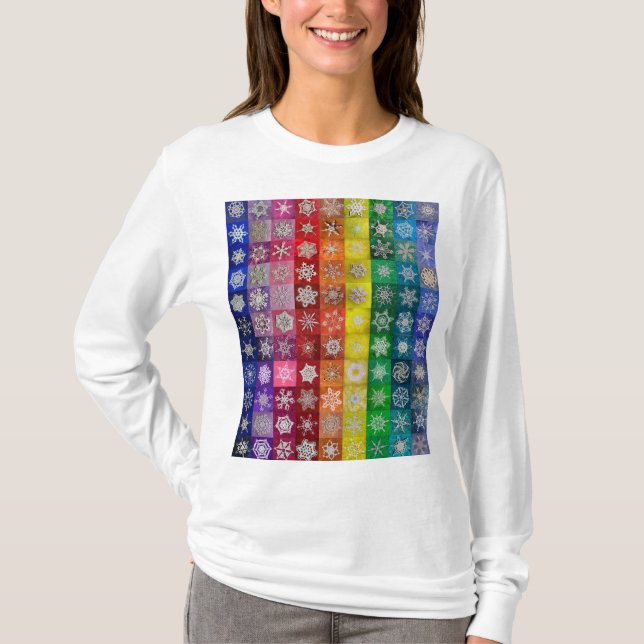 Camiseta Snowcatcher Snowflake Rainbow T-Shirt (Anverso)