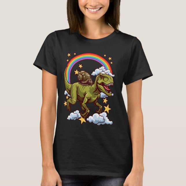 Camiseta Snowden monta un dinosaurio (Anverso)