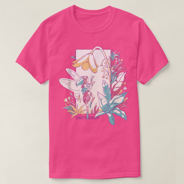 Camiseta Snowdrop Small Fairy With Flowers Nature Fantasy  (Diseño del anverso)