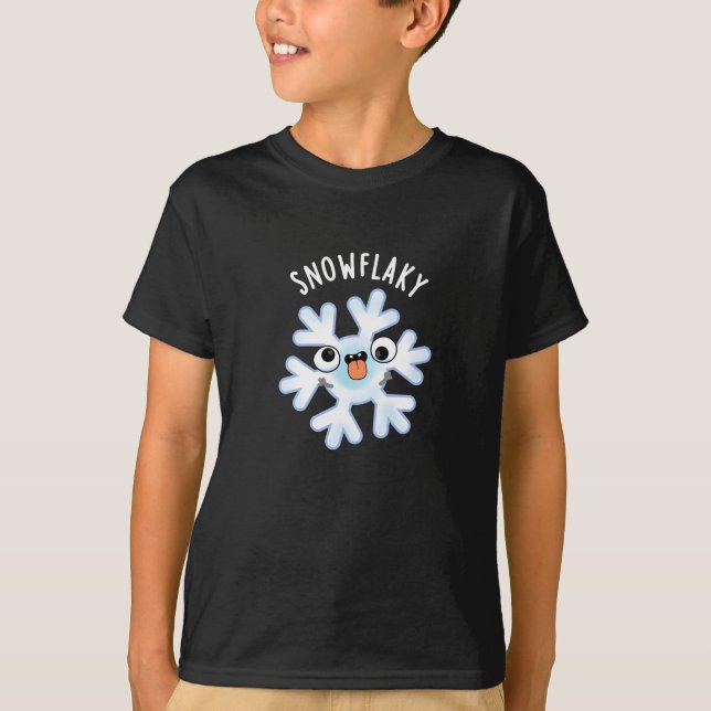 Camiseta Snowflakakakaky Funny Snow Flake Pun Dark BG (Anverso)