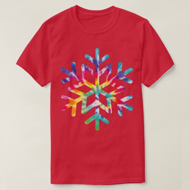 Camiseta Snowflake Tie Dye Christmas Hippie Retro Holiday X (Diseño del anverso)