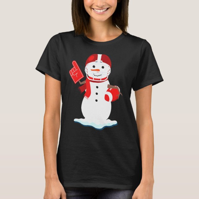Camiseta Snowman americano de fútbol cute rugby (Anverso)