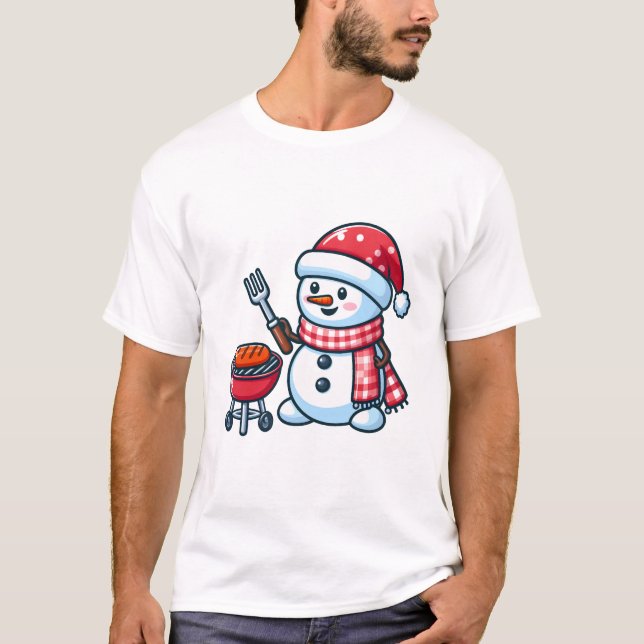 Camiseta Snowman Barbeque Personalizado (Anverso)