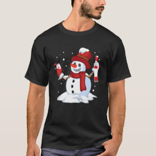 Camiseta Snowman Bebe Wine Navidades Wine Glass Red Win