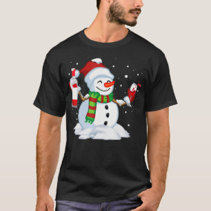 Camiseta Snowman bebiendo vino rojo Funny Pareja C