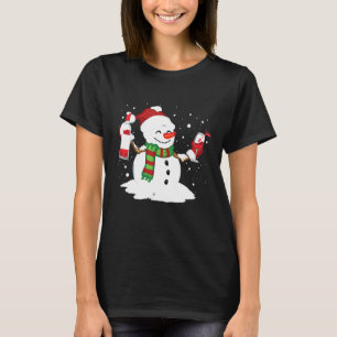 Camiseta Snowman bebiendo vino rojo Funny Pareja C