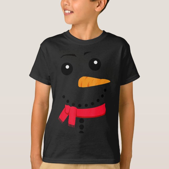 Camiseta Snowman, Christmas Snowman Face  (Anverso)