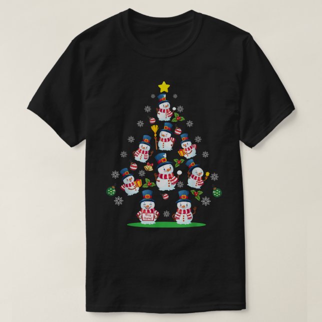 Camiseta Snowman Christmas Tree Holiday Design (Diseño del anverso)