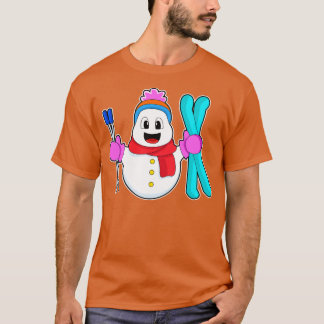 Camiseta Snowman como esquiador con esquí