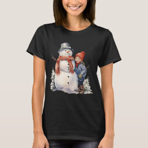 Camiseta Snowman con Navidades de invierno de Nose Scarf