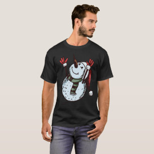 Camiseta Snowman Con Sombrero De Santa - Nariz De Zanahoria