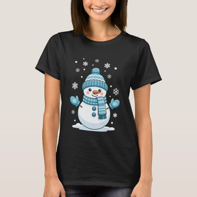 Camiseta Snowman Cute Christmas Winter Holiday (Anverso)