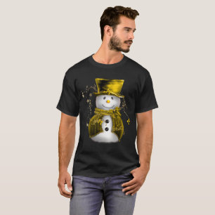 Camiseta Snowman Cute Gold