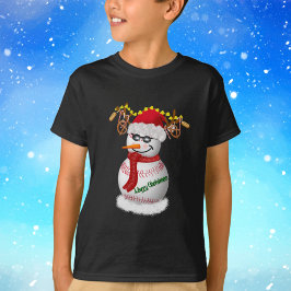 Camiseta Snowman De Béisbol Decorado Con Aperitivos Popular