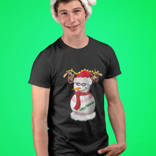 Camiseta Snowman De Béisbol Decorado Con Aperitivos Popular