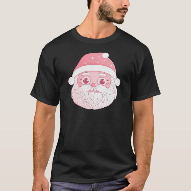 Camiseta Snowman de vacaciones dulces en rosa (Anverso)