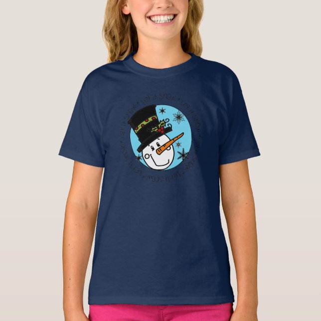 Camiseta Snowman deja que la nieve (Anverso)