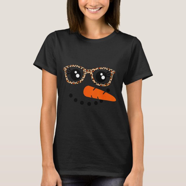 Camiseta Snowman Face Carrot Nose Christmas Winter Cosplay  (Anverso)