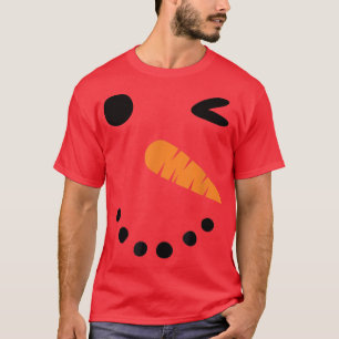 Camiseta Snowman Face Costume Vestido Fancy Wintime Snow