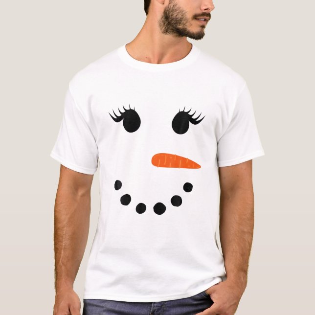 Camiseta Snowman Face For Women Eyelash Glasses Navidades (Anverso)