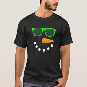Camiseta Snowman Face Gafas de sol Ropa de nieve Premium_1